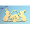 2 Osterhasen mit Korb
