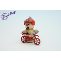 Biker natur mit rotem Crossmotorrad 8cm