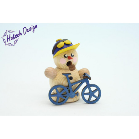 Mountainbiker natur mit blauem Bike 8cm