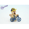 Mountainbiker natur mit blauem Bike 8cm