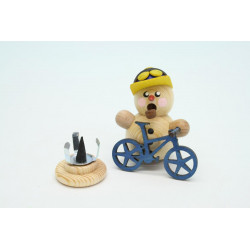 Mountainbiker natur mit blauem Bike 8cm