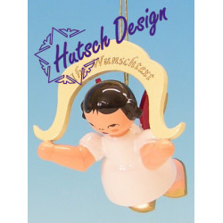 Engel schwebend Namensengel, Wunschtext, rote Flügel