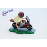 Schaf Racy mit rotem Motorrad 7,5cm