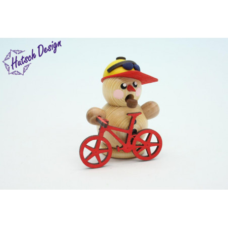 Mountainbiker natur mit rotem Bike 8cm