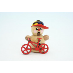Mountainbiker natur mit rotem Bike 8cm