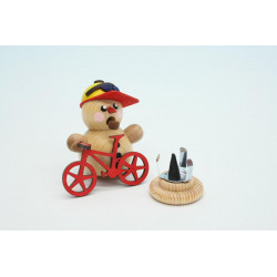 Mountainbiker natur mit rotem Bike 8cm