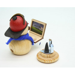 SM  Bloggi mit Laptop natur 8cm