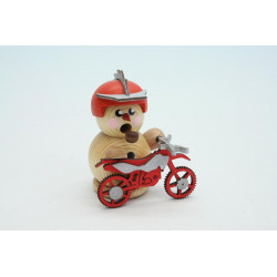 Biker natur mit rotem Crossmotorrad 8cm