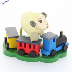 Schaf "Bähnli", mit Eisenbahn