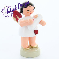 Herzengel stehend mit Baby Mädchen, rote Flügel