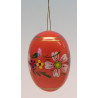 Osterei orange, 55 mm mit Blumen, handbemalt