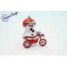 Biker weiss mit rotem Crossmotorrad 8cm