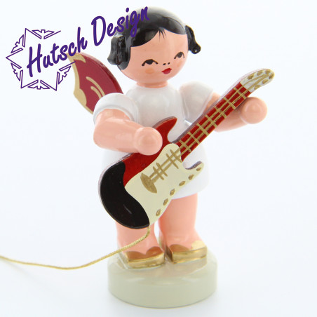 Engel stehend mit E-Gitarre, rote Flügel