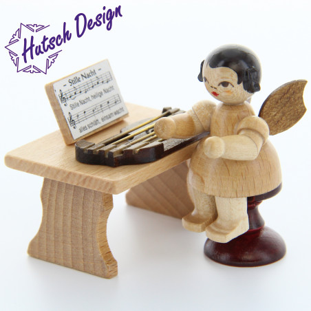 Engel stehend mit Zither, natur