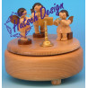 Spieldose natur mit 3 Engel naturfarben