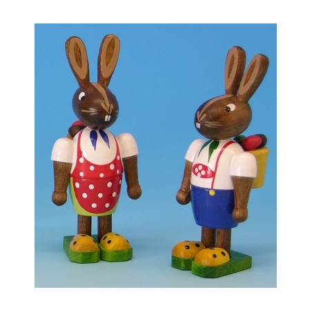 Osterhasenpärchen mit Korb