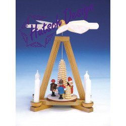 Pyramide mit Weihnachtsmann und Striezelkinder  H 23 cm