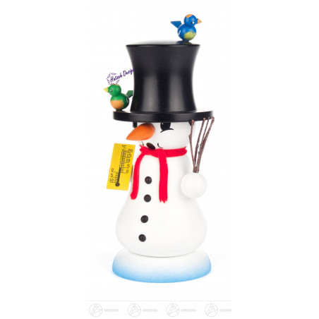Rauchmann Schneemann mit Vögeln »Schmelzi« (schwarzer Zylinder)