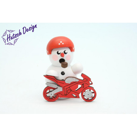 Biker weiß mit rotem Bike 8cm