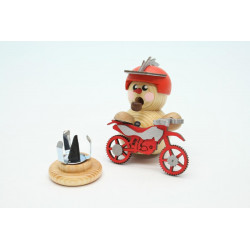 Biker natur mit rotem Crossmotorrad 8cm