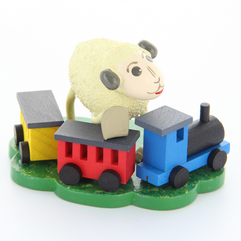 Schaf "Bähnli", mit Eisenbahn