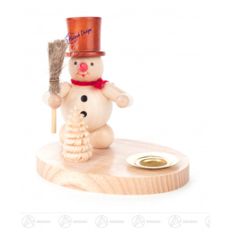 Kerzenhalter Schneemann natur