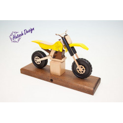 Raeuchermotorrad Cross gelb  27 x8 x 16cm