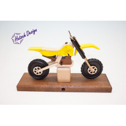 Raeuchermotorrad Cross gelb  27 x8 x 16cm