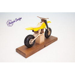 Raeuchermotorrad Cross gelb  27 x8 x 16cm