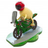 Schaf Racy mit grünem Motorrad 7,5cm 1