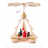 Pyramide mit Bescherung natur  für Teelichter