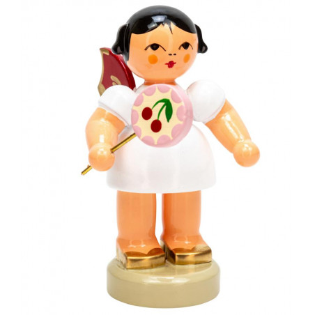 Engel stehend mit Lolli, rote Flügel