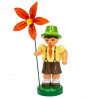 Blumenjunge "Bastian" hellgelb / braun / grün , Blume orange