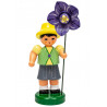 Blumenjunge "Ronny" hellgrün / grau / gelb, Blume lila