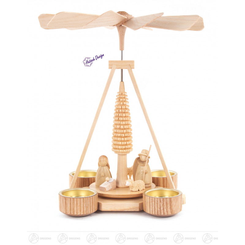 Pyramide mit Christi Geburt natur  ca. 25 x 25 x 30cm Weber Frank