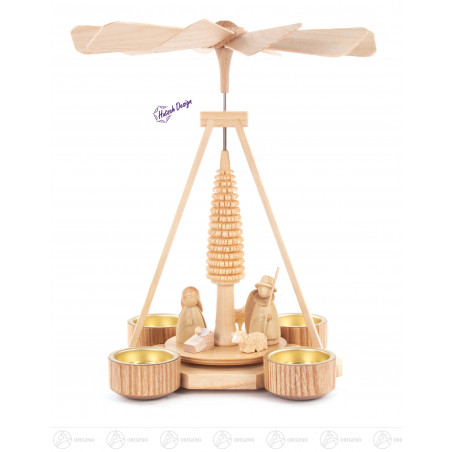 Pyramide mit Christi Geburt natur  ca. 25 x 25 x 30cm Weber Frank