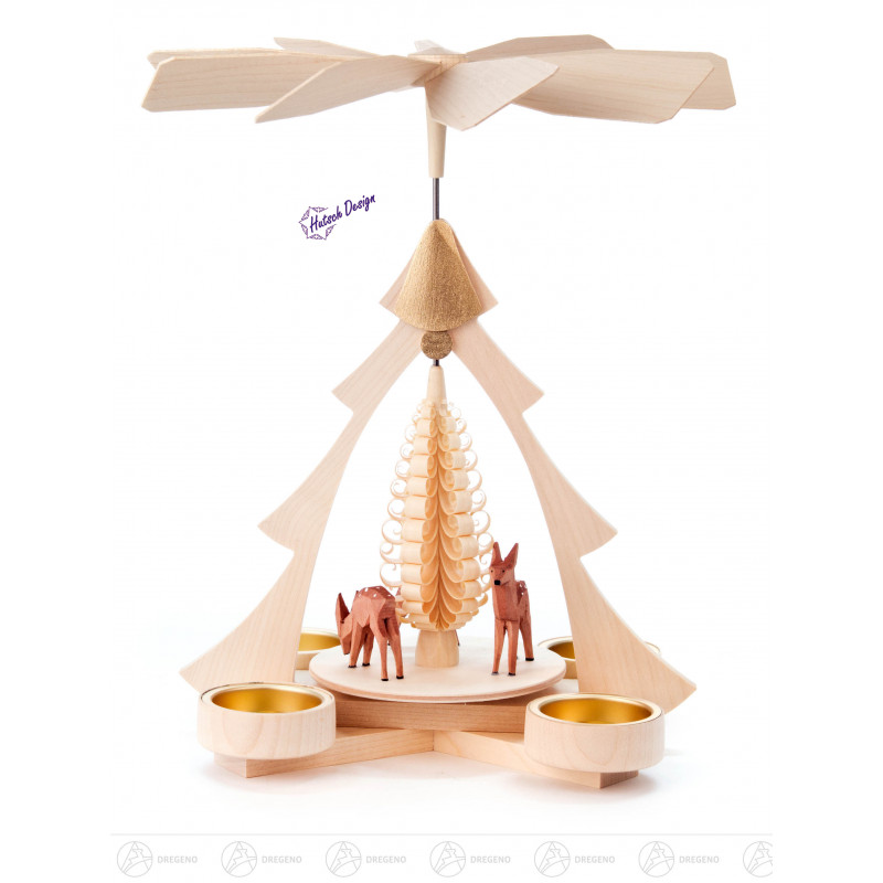 Pyramide mit Rehen  für Teelichter