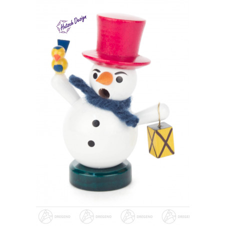 Miniatur Kugelrauchmann Schneemann farbig  einfache Ausführung