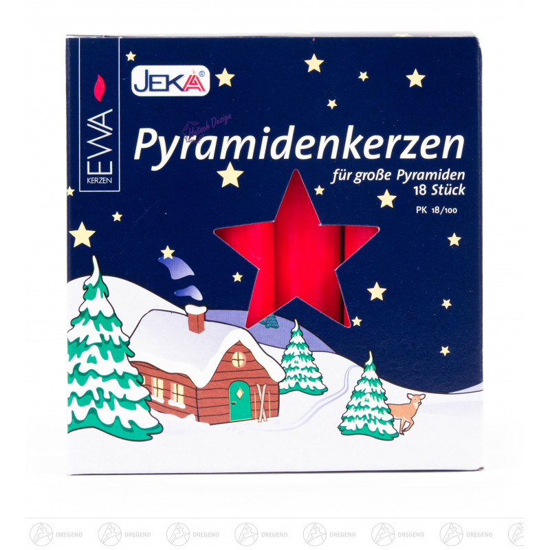 Pyramidenkerzen 17 mm rot (18)  16 Pck. im Karton