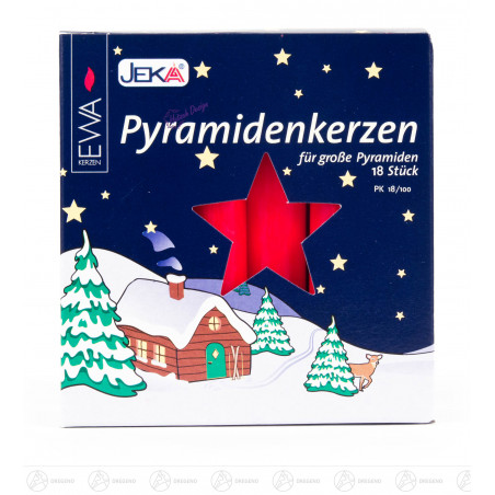 Pyramidenkerzen 17 mm rot (18)  16 Pck. im Karton