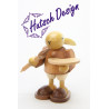 Hase mit Farbpalette natur  7,0 cm