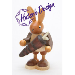 Hase mit Karotte natur  8,5 cm