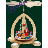 Pyramide Weihnachtsbescherung, natur, für Teelichte  27 cm
