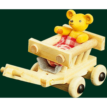 Bär im Handwagen  4.5 cm