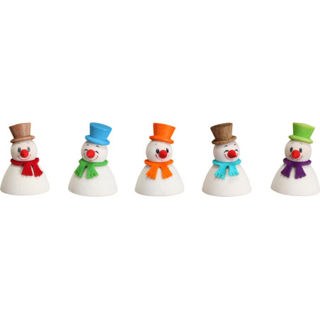 Wippel-Schneemann-Klassik, 5er Satz 4cm
