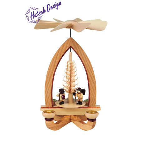 Pyramide mit Waldleute  (4,5 cm) 28cm