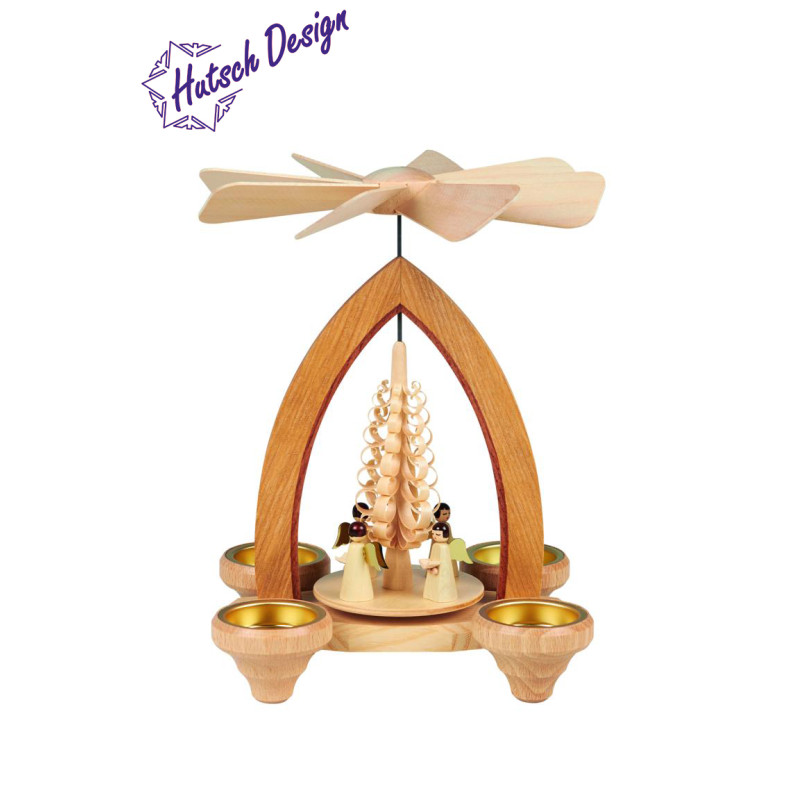 Teelichtpyramide mit Engel 26cm