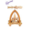 Teelichtpyramide mit Bergleute natur 26cm