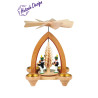 Teelichtpyramide mit Bergleute farbig 26cm