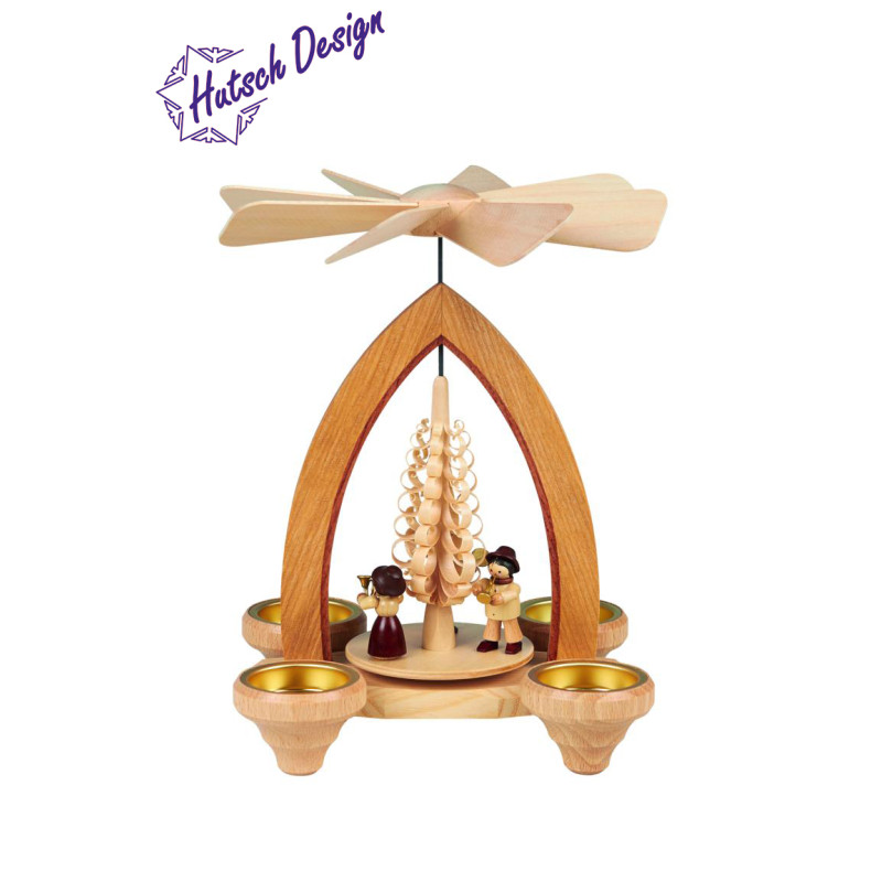 Teelichtpyramide mit Bläsertrio 26cm